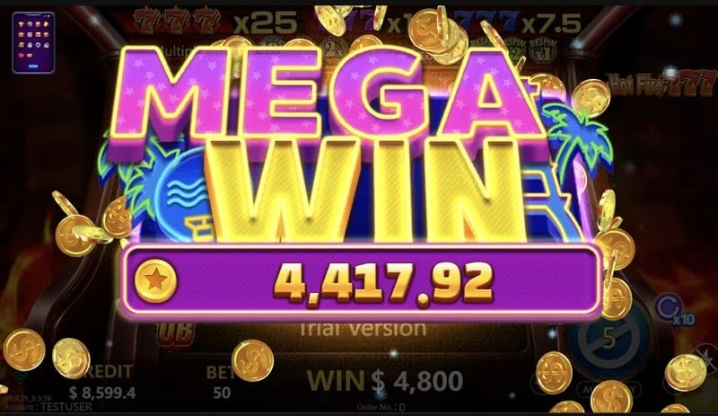 Hot Fire 777 - μεγάλη νίκη στη Prize Line